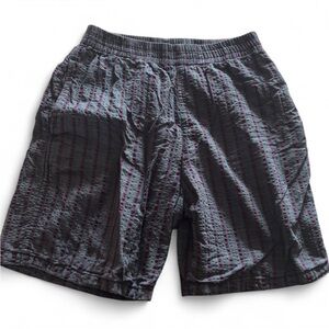 Vintage Shah Safari multi color striped seersucker pull on cotton shorts size M